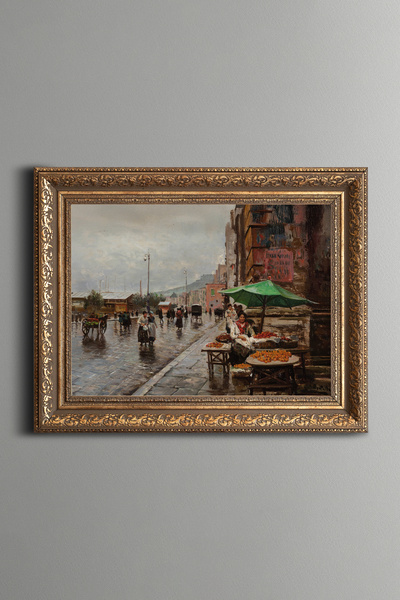 epiqart نابولي، بارك مول - إطار منقوش بتصميم عتيق - موديل سميك