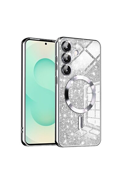 Techsuit Πολυτελές Γκλίτερ MagSafe - Samsung Galaxy S25 Plus - Ασημί