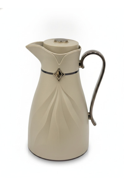Urbanza Elegant Taupe Beige Vacuum Carafe with Dark Silver Accents – Insulate...