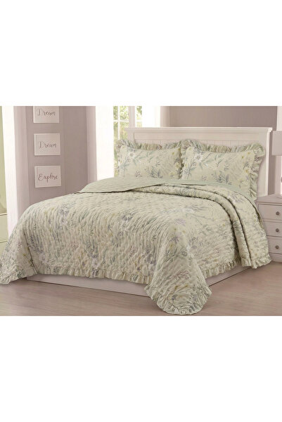 Ahsela Home Ruffle Detailed Patterned Double Bedspread Set 240X260 cm – Soft ...