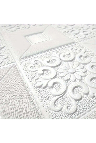 Vivendo Tapet Autoadeziv 3D Alb 70x70 cm Waterproof Perete Tavan Decorativ Or...