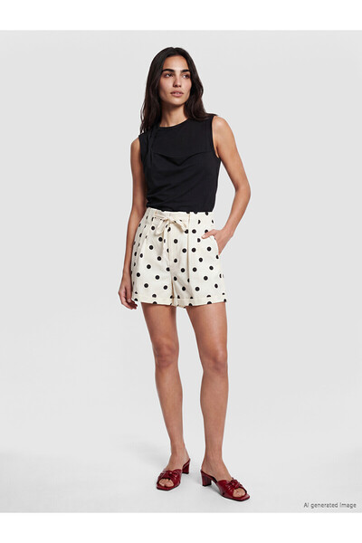 LC Waikiki Peak New Season Polka Dot Women's Shorts with Elastic Waist