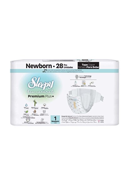 Sleepy Scutece bebe BIO PREMIUM - mărimea 1 Nou-născut, 2-5kg, 28 bucăți