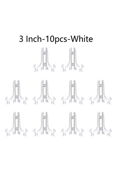 Choice5 3 Inch-10PCS-White Plastic Acrylic Easels or Stand/Plate Holders to D...