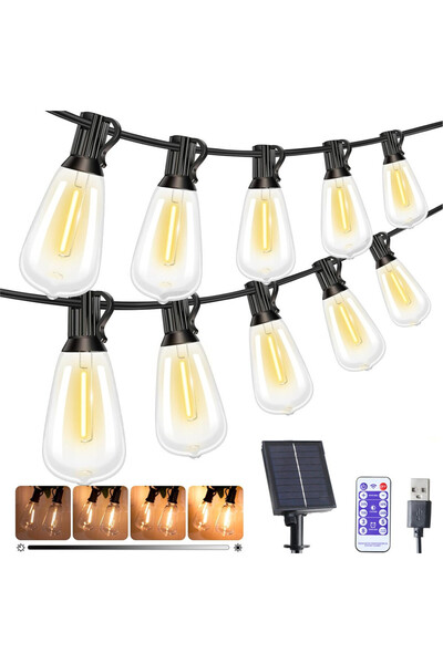 Choice سلسلة أضواء شمسية LED ST38 بطول 22.5 متر و40 مصباحًا للاستخدام الخارجي...