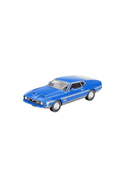 mini gt 1971 Ford Mustang Mach 1 Grabber Blue, model auto la scară 1:64, (MGT...