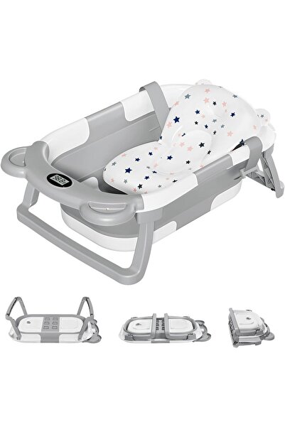 Arabest Collapsible Baby Bathtub for Newborn with Real-Time Thermometer, 1 So...