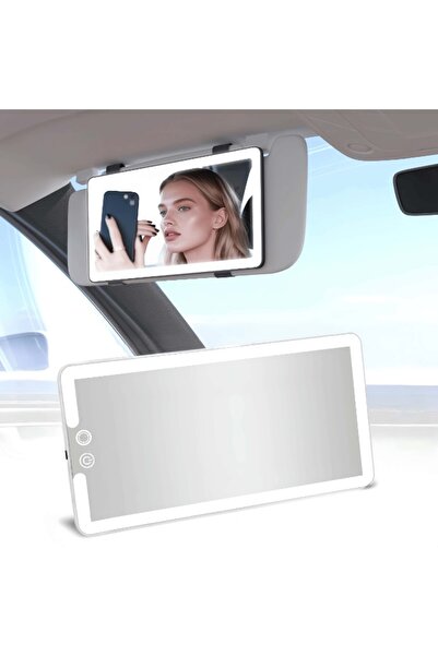 COOLHAWK Car Visor Vanity Mirror with Lights, Rechargeable Dimmable Touch LED...