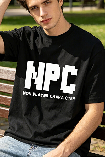 Fleck Casual Style T Shirts For Men With Npc Non Player Character Text Design...
