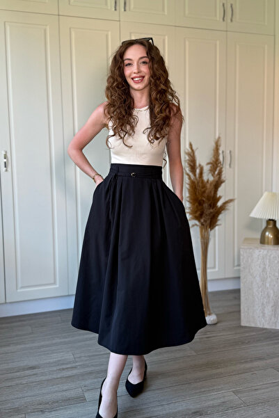Dilay Gökoğlu Butik Belted Poplin Skirt Dress