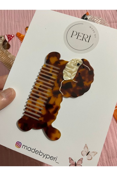 MADE BY PERİ Figured Bone, Bag Comb Cute Design Hair Comb Suitable for Childr...