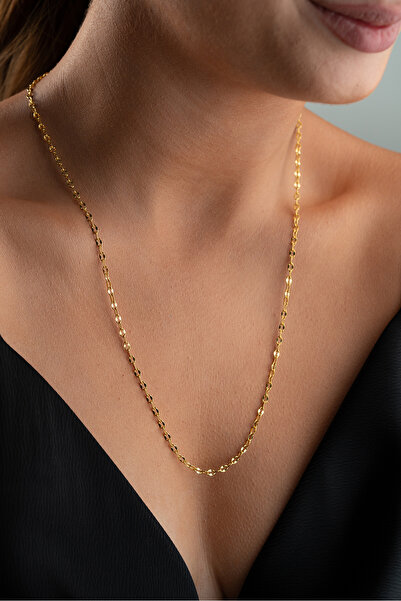 Silvano Jewelry 925 Ayar Gümüş Baskılı Aynalı Forse Zincir Kolye