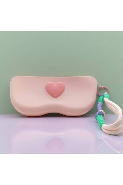 Choice 1Pc Heart-Shaped Silicone Glasses Storage Bag with Hand-Woven Rope and...
