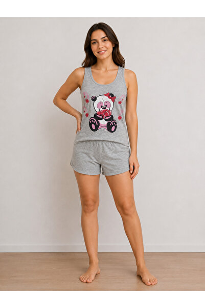 Semm Mix Shorts Pajama Set with Halter Neckline