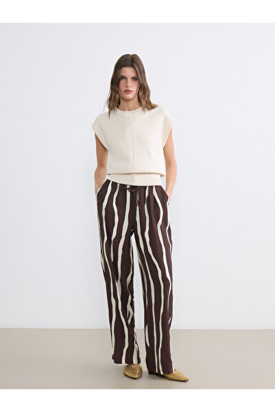 LC Waikiki Pantaloni de damă cu talie elastică și imprimeu