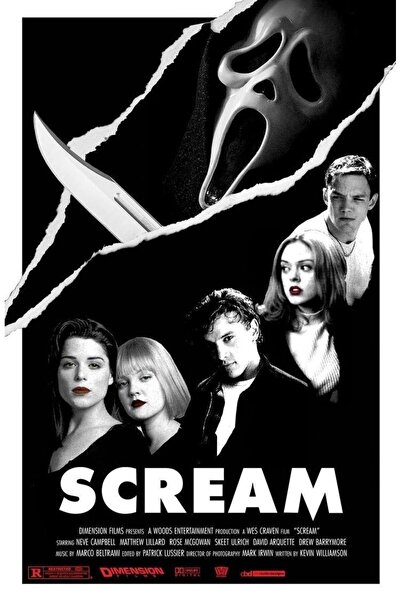 ESLEM Scream Çığlık Kült Korku Filmi Afişi Dijital Baskı Kağıt Poster