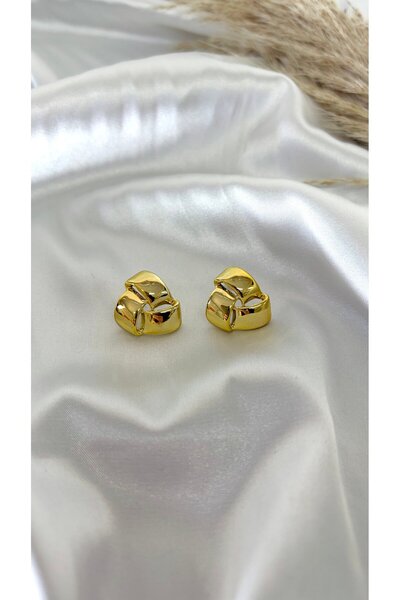 Eylülün Takısı Women's gold color minimal knot earrings