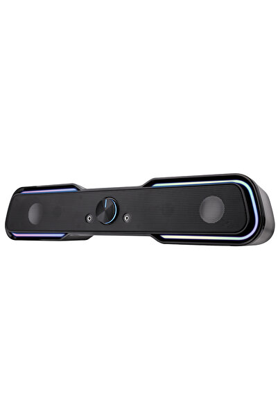 POWERTECH Ηχομπάρα gaming PT-974, 10W RMS, Bluetooth, 3.5mm, RGB, μαύρο