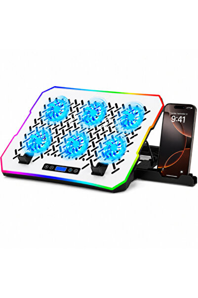 Velixo Cooler pentru laptop de gaming RGB, 17 ", 6 ventilatoare, 6 niveluri d...