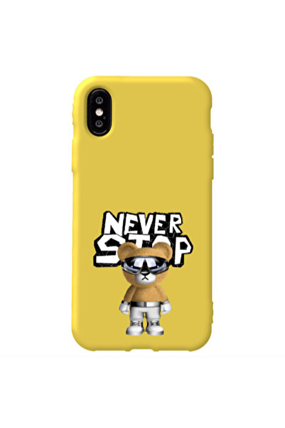 Other Apple iPhone X Never stop Yellow Colored Silicone TPU Θήκη