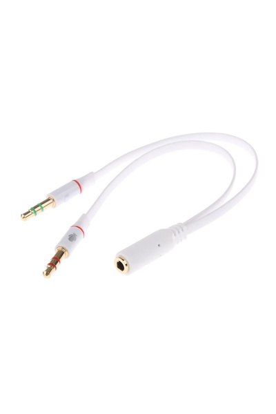 POWERTECH καλώδιο 2x 3.5mm σε 3.5mm θηλυκό CAB-J048, 0.2m, λευκό