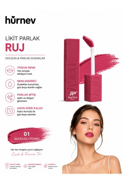Genel Markalar HÜRNEW likit lipglos ruj 01 ahududu pembe