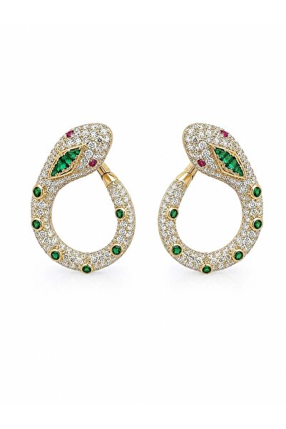 neslyaccessories أقراط الثعبان الملونة بالأحجار الكريمة