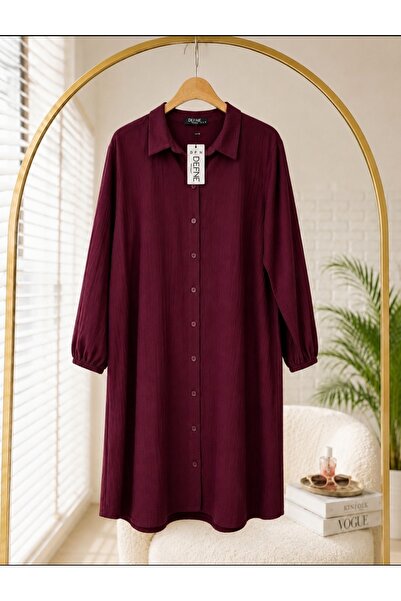 MODA MT Women's Buttoned Strawberry Fabric Tunic -0450 Oversized Size