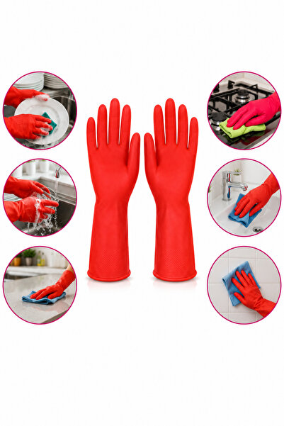 Genel Markalar MYCLEAN Yeni Temizlik ve Bulaşık Eldiveni Medium No:8-8.5 Pamu...