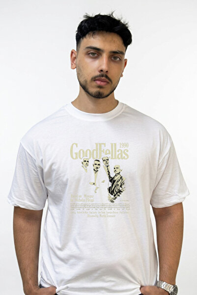 Anetos Goodfellas 1990 Design Printed Oversize White T-Shirt