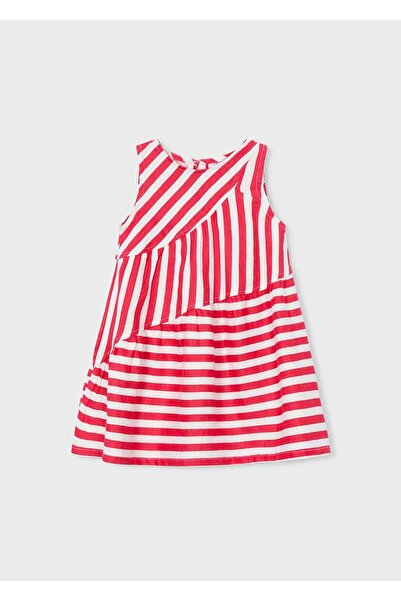 MAYORAL Girl's Striped Dress 3937 Red