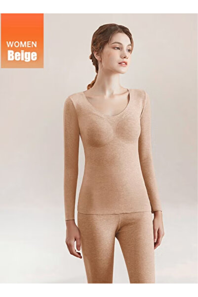 TAPIT Chest Pad Thermal Underwear Women Ultra-Soft Long Johns Set Ultra Thin ...