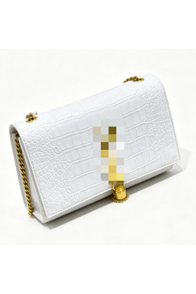 Bleco Crocodile Pattern Tassel Chain Square Shoulder Bag