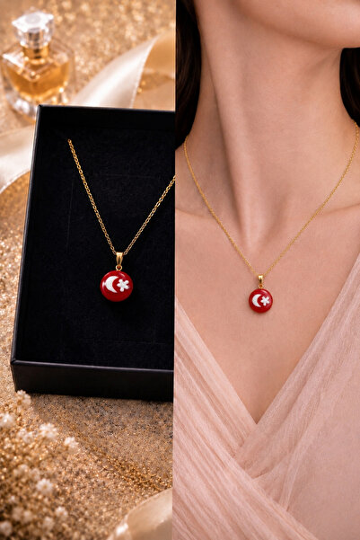 PULİNİN DÜKKANI Handmade Orange Necklace – Glass Beaded , Gold Design with An...