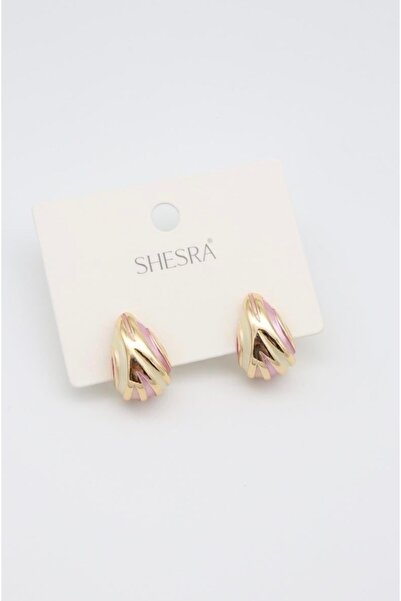 Bade Jewelry Vip Gold&Powder Pink Drop Design Stylish Non-Tarnish Steel Earrings