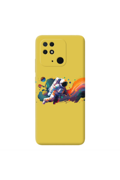Other Xiaomi Redmi 10C Rainbow Space Yellow Colored Silicone TPU Θήκη