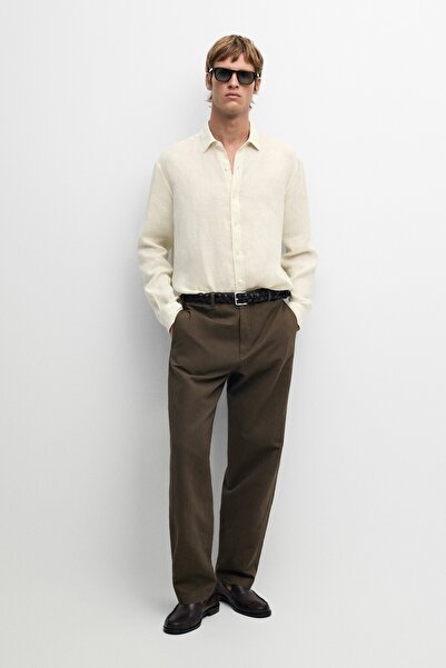 Massimo Dutti %100 keten regular fit gömlek