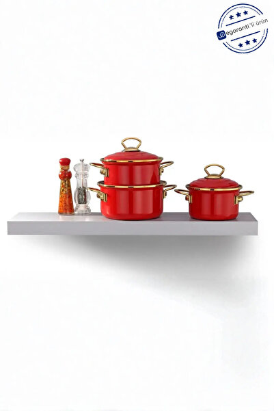 Bonera Enamel 6 Piece Red Mini Academia Cookware Set