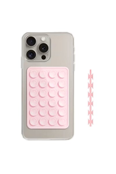 lemontti Suport Silicon Duo cu ventuze pentru telefon Roz