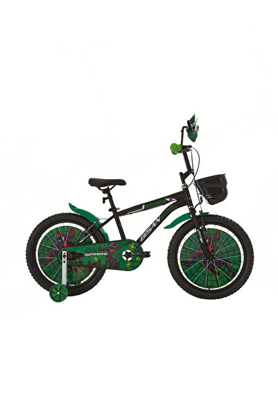 Bisan SPARK ERKEK ÇOCUK BİSİKLETİ 30 CM V 20 JANT MAT SİYAH YEŞİL
