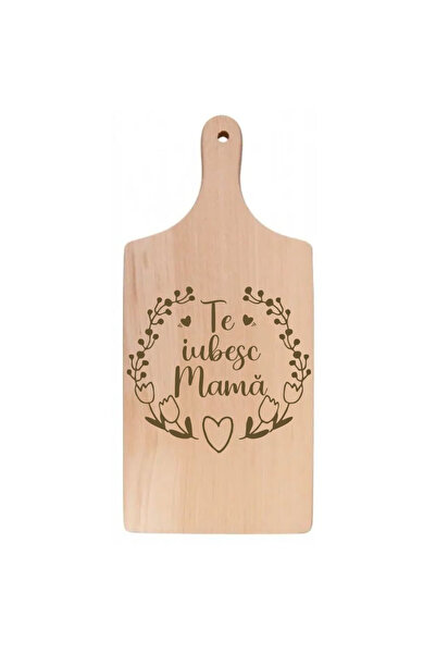 OEM Tocator de bucatarie din lemn, 30 x 14 cm - Te iubesc Mama