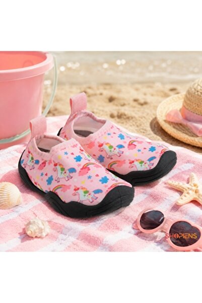 SHOPIENS Pantofi de apă roz pentru fete, mărimea 26-27, model Unicorn Curcube...