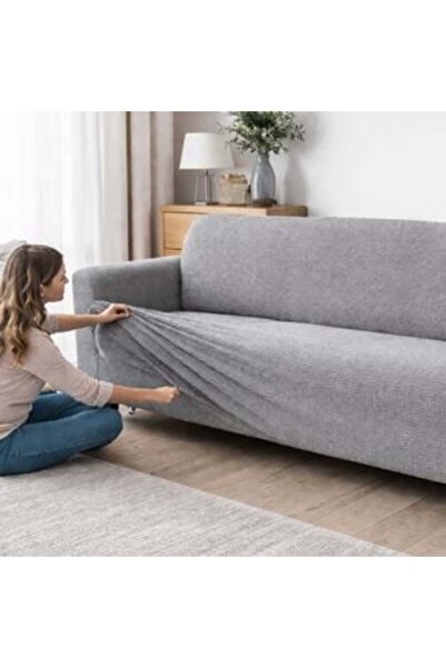 OEM Elastic Grey Sofa Cover for 2 Seater Sofa 140-170 cm