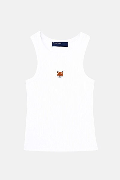 Reflect Studio Κόκκινη Αλεπού Ribana Halter Collar Tank Top - Λευκό