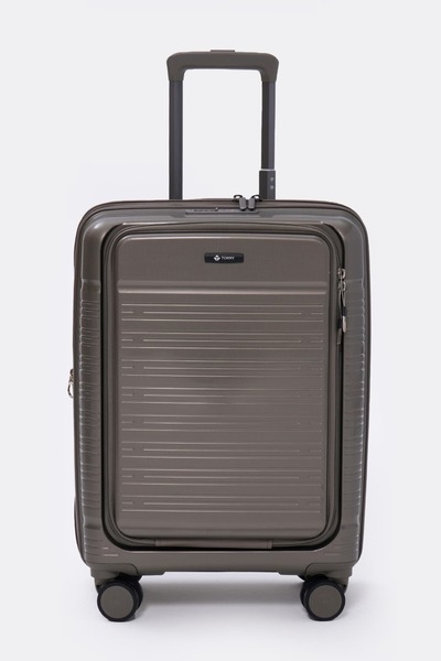 Torry Premium Series PP Kabin Boy Valiz Ön Cepli Laptop Bölmeli Gri