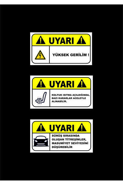 ESLEM Set of 3 Funny Car Sunshade Stickers - Fade-Resistant, Scratch-Resistan...