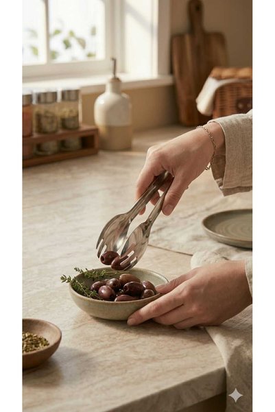 LOVYCO Stainless Steel Luxury Serving Tongs - Salad, Pasta, Appetizer, and Presentation Tongs