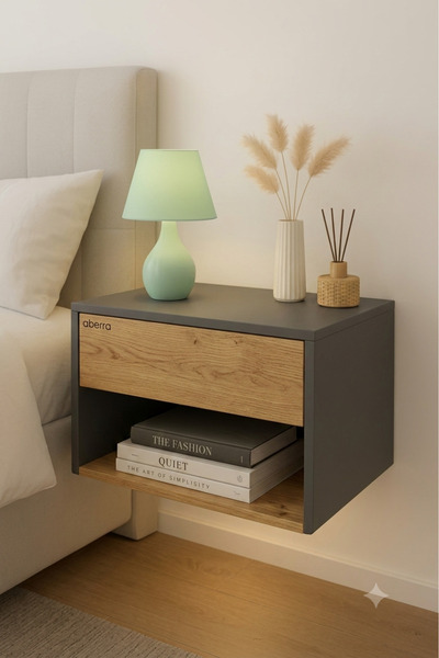 aberra komodin 40x33x33 cm tek çekmeceli raflı