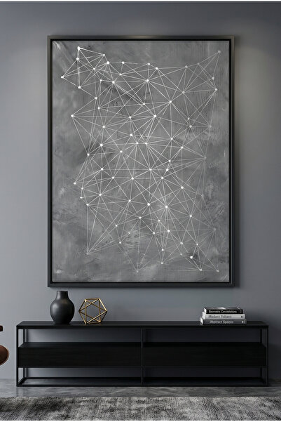 Jasmine Art Abstract Geometric Network Islamic Wall Art | Framed Canvas Print...