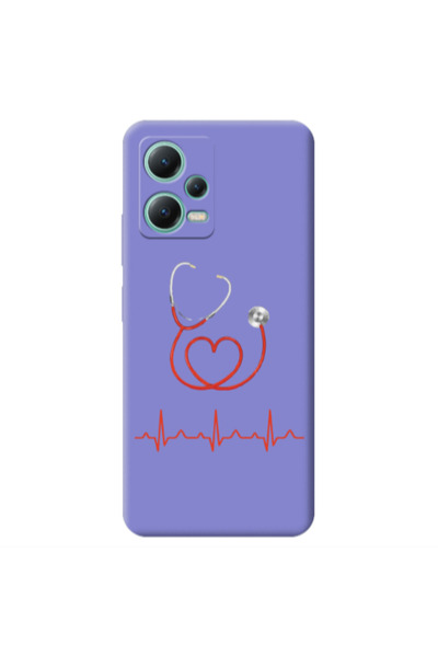 Other Xiaomi Redmi Note 12 Pro 5G Stethoscope Purple Colored Silicone TPU Θήκη